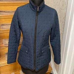 NWOT Jones blue quilted zipper jacket. Size S